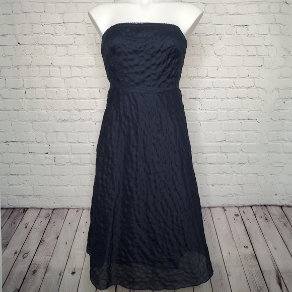 J. Crew Dresses & Skirts - J.Crew Navy Blue Quilted Strapless Dress Size 0